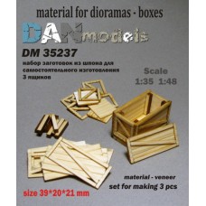 Матеріал для діорам: набір для виготовлення 3 дерев'яних ящиків