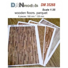 Матеріал для діорам із паперу: дерев'яна підлога, паркет, 6 шт, 180x125 мм
