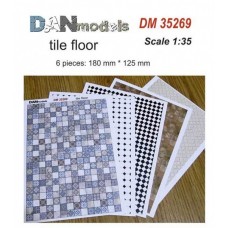 Матеріал для діорам з паперу: кахельна підлога, 6 шт, 180x125 мм