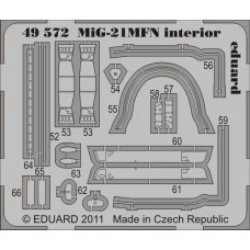Фототравлення 1/48 МіГ-21МФН інтер'єр самоклійка, (рекомендовано для Eduard)