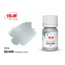 Акрилова фарба ICM, срібло металік