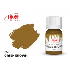 Акриловая краска ICM, зелено-коричневая