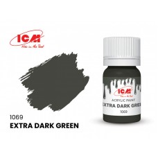 Акрилова фарба ICM, насичена темно-зелена.