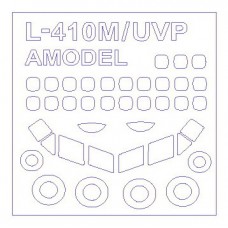 Маска для моделі літака L-410M/UVP з бічними вікнами на фюзеляжі (Amodel)