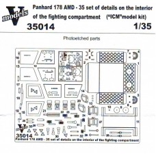 Набір фототравлення для Panhard 178 AMD-35 інтер'єр бойового відділення (ICM)